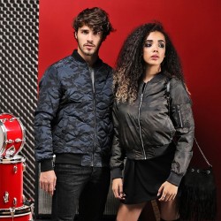 Plain Bono - geometric camo bomber jacket  Brave Soul